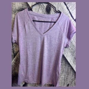 Ideology Light Purple V-Neck Short Sleeve Tee